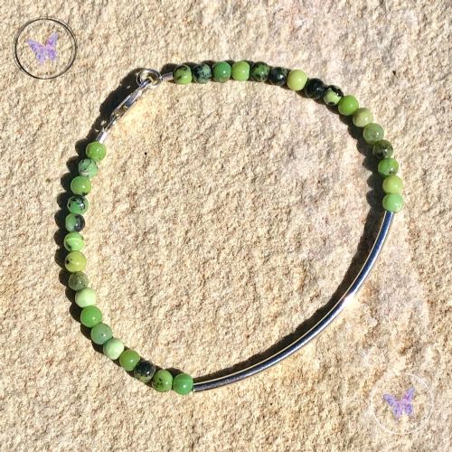 Chrysoprase Beaded Tube Bracelet